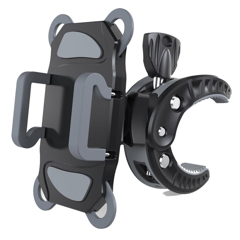 Crescendo CR-30 SlimClip Mic Stand Phone Holder, iPhone Clamp Mount, Pole Phone Mount, Microphone, Music or Drum Stand, Mic/Phone Clip - for iPhone, Samsung Galaxy, Pixel, Any Smartphone (Grey) - Image 1